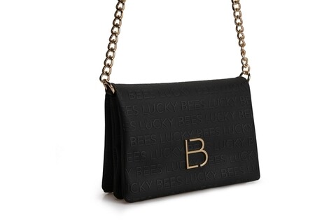 Geanta, lucky bees, 1241 black, piele ecologica, negru