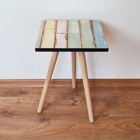 Masuta, Leona, Shp260, 35x42x35 cm, Verde / Albastru / Alb