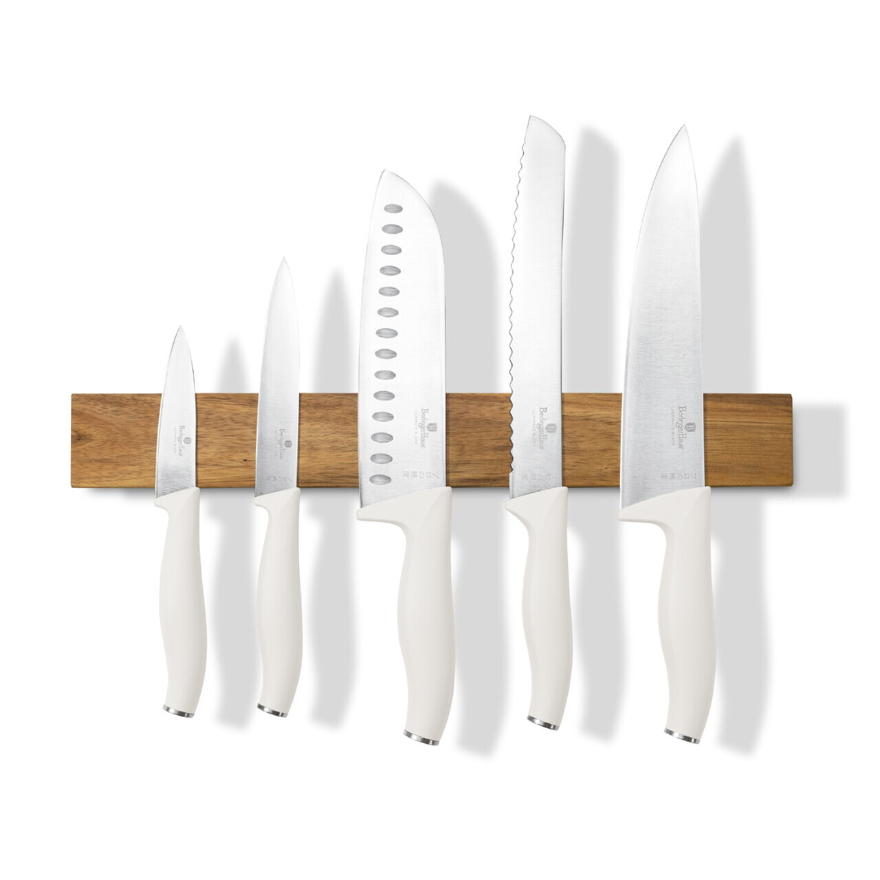 Set 5 cutite cu suport magnetic Berlinger Haus, Sahara, inox/lemn, crem mat/natur - imagine 4