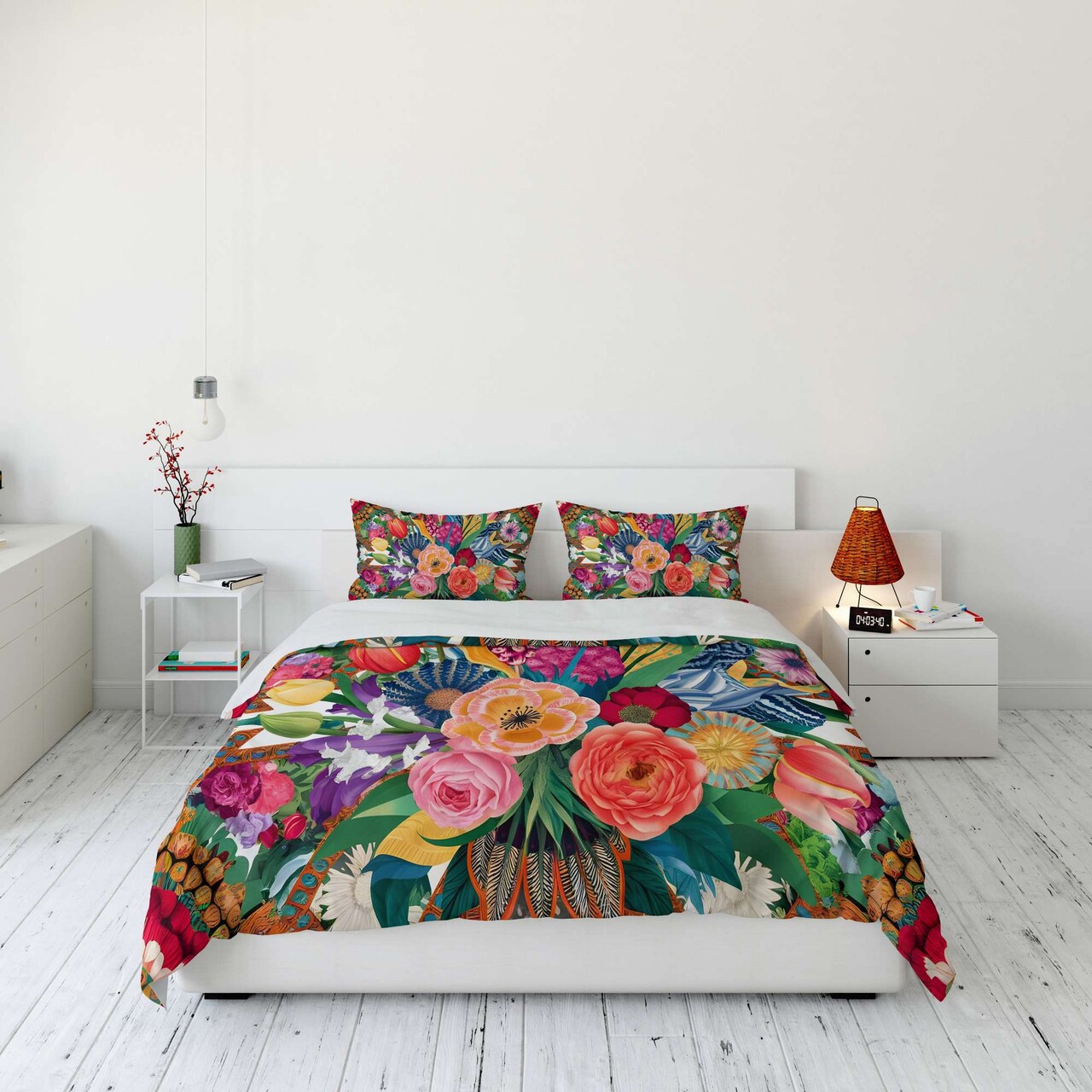 Lenjerie de pat dubla (DE) 3 piese L'essentiel Maison FLW_DVT25-15 Multicolor