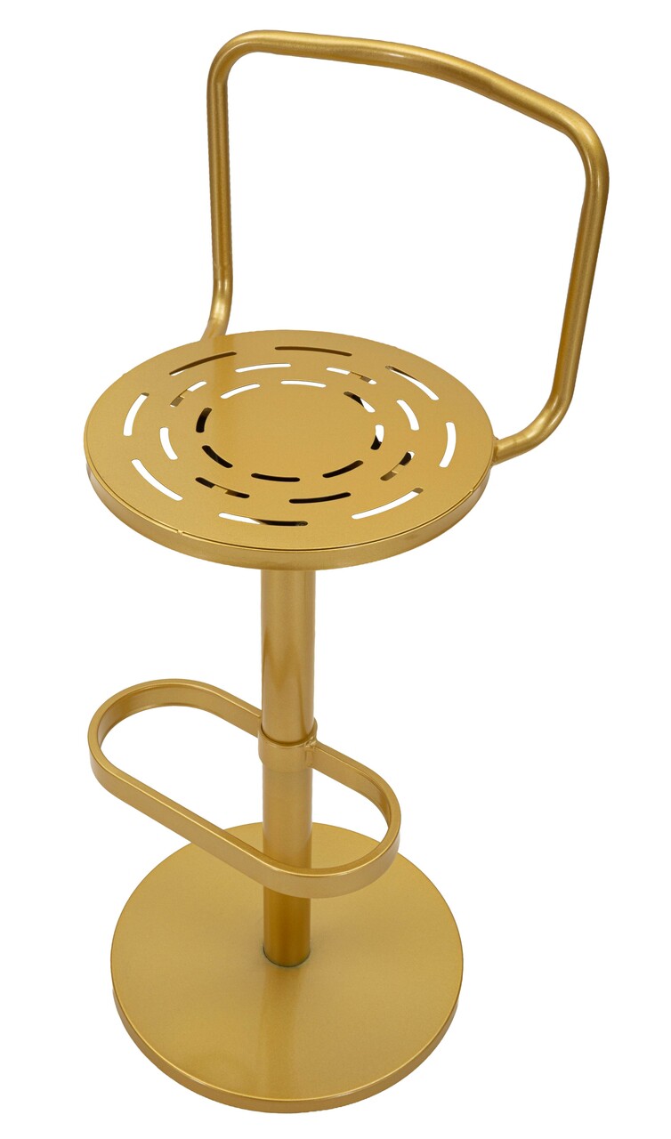 Scaun de bar, Mauro Ferretti, Tixy, 38x94 cm, metal, auriu - imagine 10