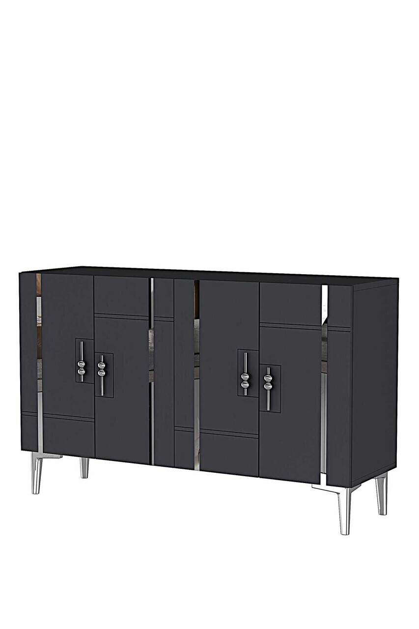 Consola, Hanah Home, Ilay 120, 120x75x32 cm, Antracit / Argintiu — imaginea 5