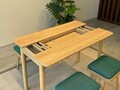 Set masa extensibila si 4 scaune, Vella, Vina Mini 05 1070, PAL, Stejar / Verde