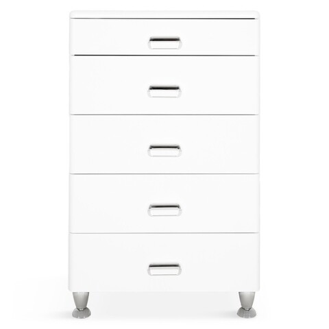 Comoda 5 sertare, federica, l.60 l.44 h.104, pal/mdf/plastic, alb