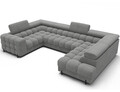 Coltar extensibil dreapta 3 locuri ELTAP, RT-03ROY, Fectory, 346x205x93 cm, lemn/poliester, gri