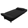 Canapea extensibila 3 locuri Tiko, Pakoworld, 200x85x90 cm, textil, negru