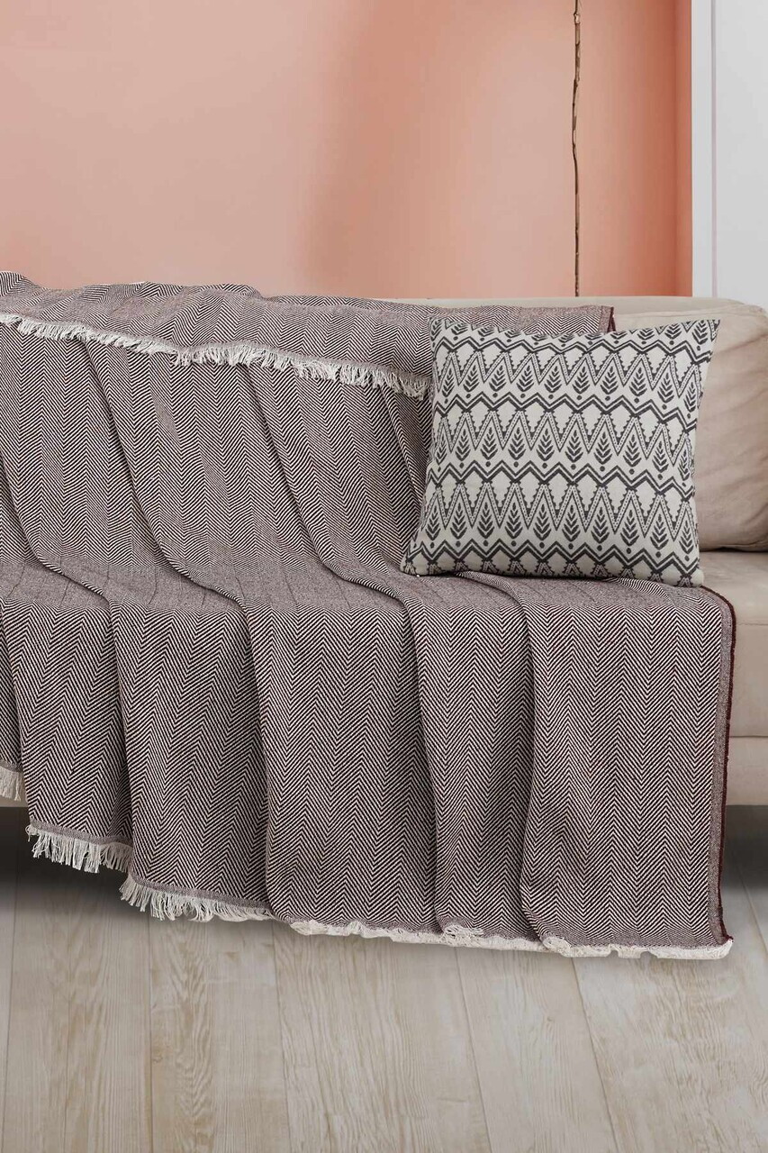 Cuvertura de pat, L'essentiel Maison, 2M Baglamasiz, Bumbac, Maro — imaginea 3