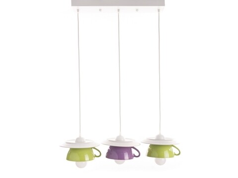 Lustra Afternoon tea, Deco Republic, E27, 3x60W, ceramica, verde/mov