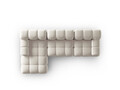 Coltar modular stanga 4 locuri, Bellis-51, Micadoni Home, 282x155x70 cm, catifea, bej inchis