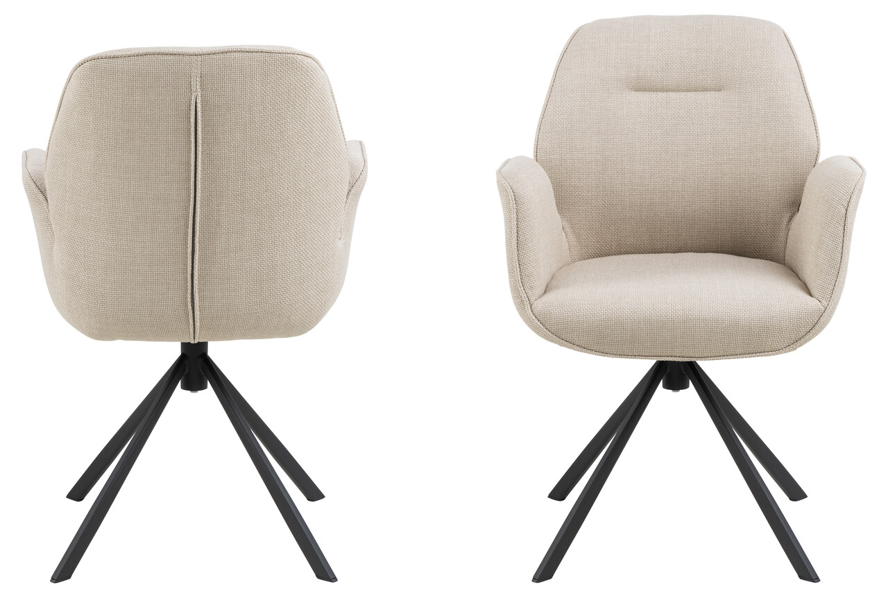 Scaun Aura, Actona, 62x61x90 cm, rotativ, tesatura structurata/otel, bej - view 7