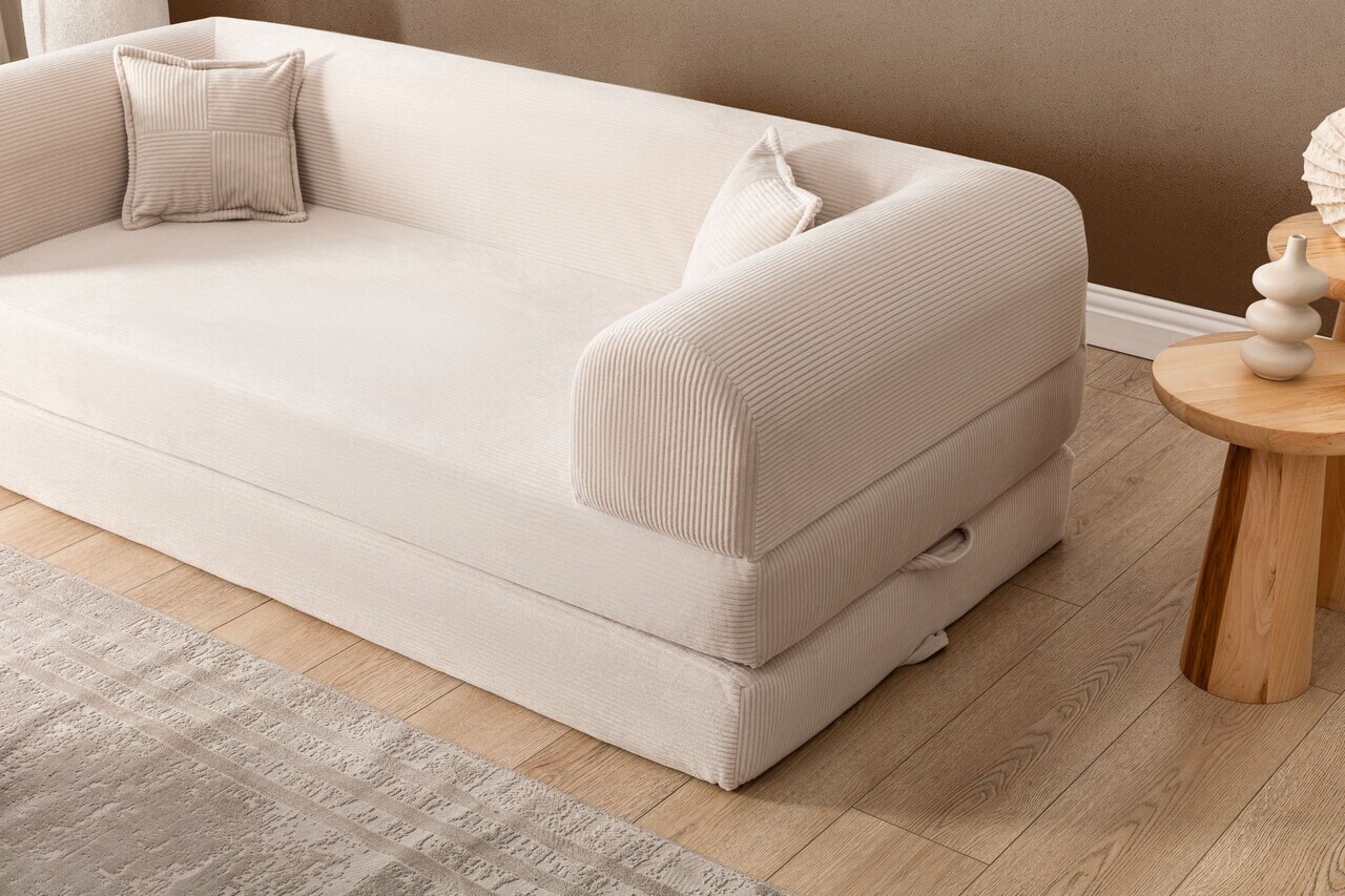 Canapea extensibila 3 locuri, Atelier del Sofa, 118FVL1301, Tesatura plus reiata, Crem - view 4