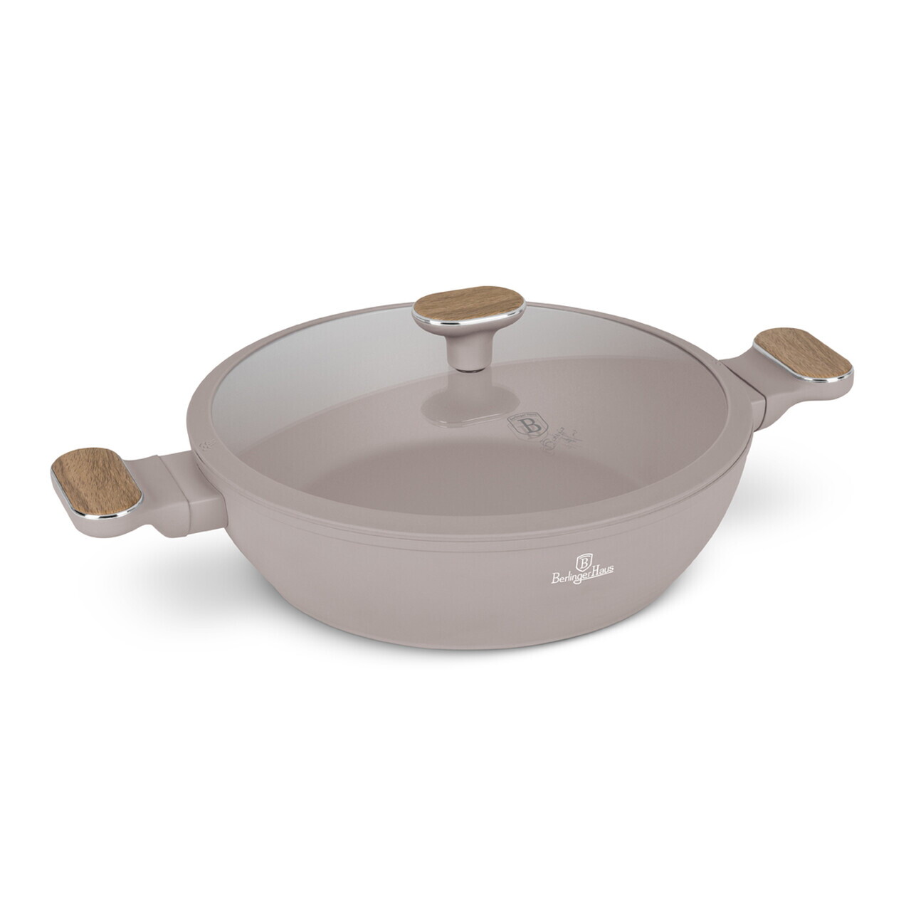 Oala cu capac Berlinger Haus, Taupe Nordic, 28 cm, 3.8 L, aluminiu forjat, taupe mat/natur - imagine 2