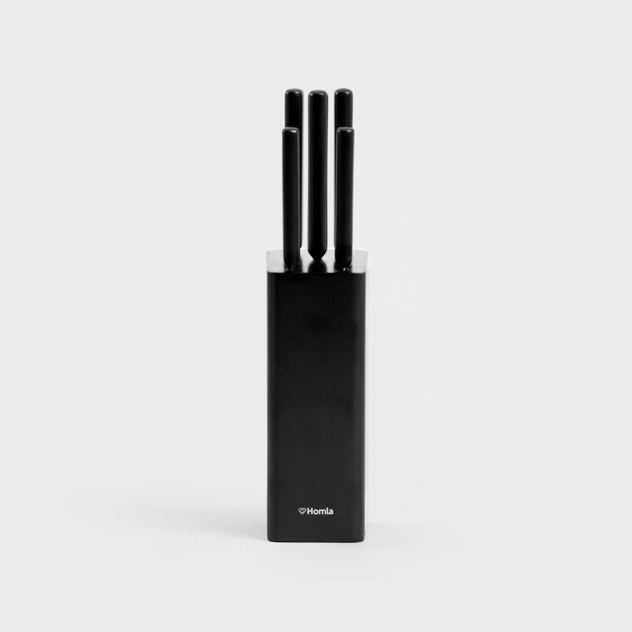 Set 5 cutite + suport Masterset, Homla, lemn/inox, negru - 1 | YEO