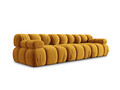 Canapea modulara 3 locuri, Bellis-51, Micadoni Home, 282x94x70 cm, catifea, galben