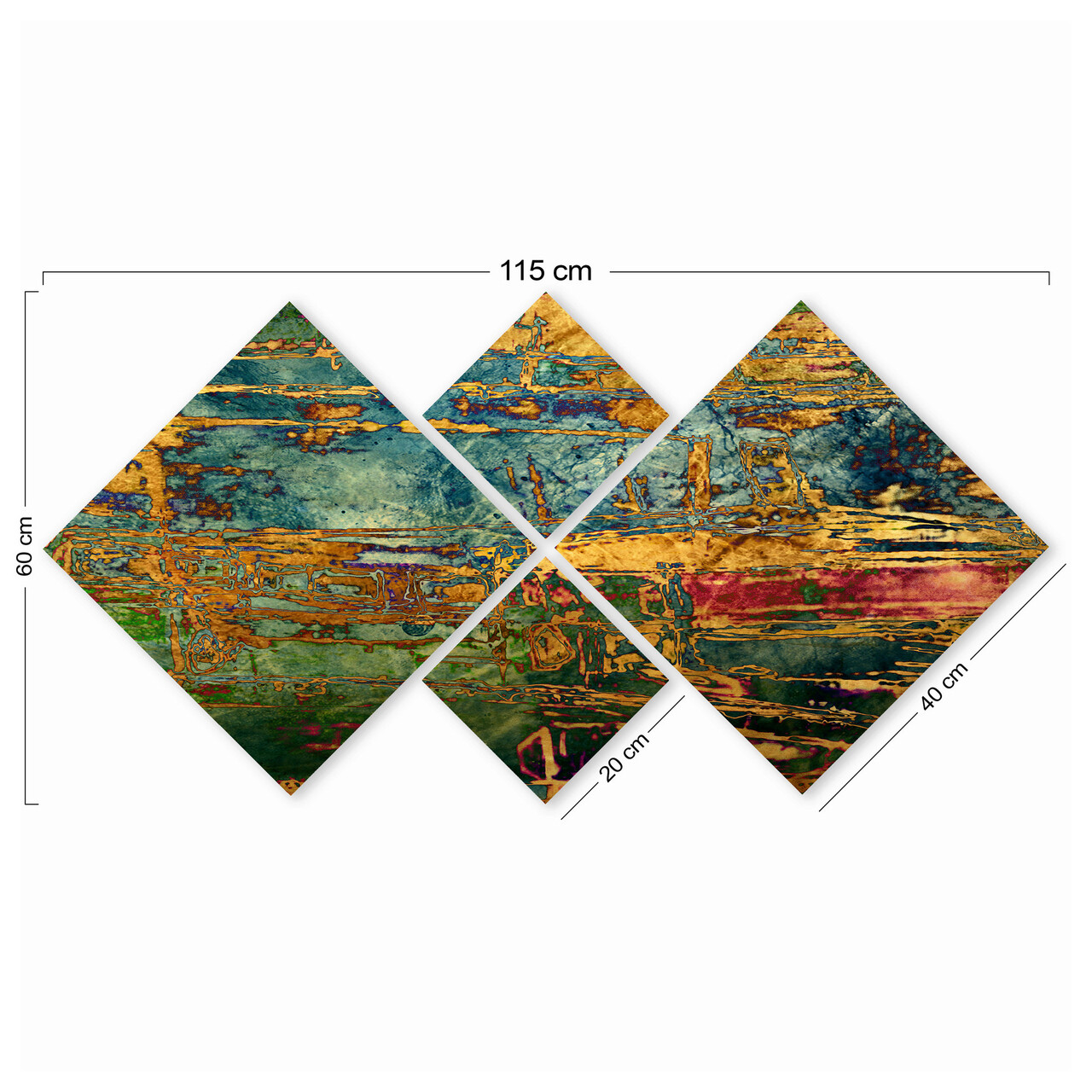 Set 4 tablouri decorative, 4MDF10944245, MDF, Imprimat UV, Multicolor