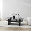 Masuta de cafea, Neostill, Saga Rectangle, Negru / Fume