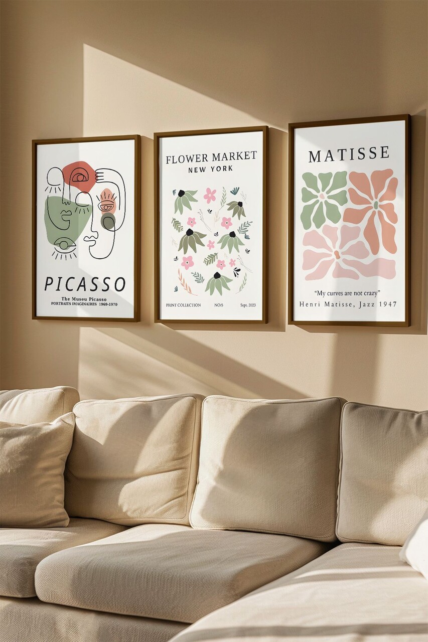 Set 3 tablouri decorative Artvmodel3-Kahve Vopsea: 100% MDF (grosime: 27 mm) Multicolor