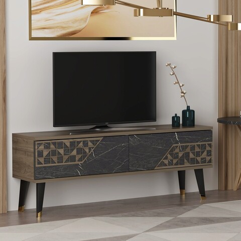 Comoda tv, olivia, toronto, 120x45.2x29.6 cm, pal, nuc / negru