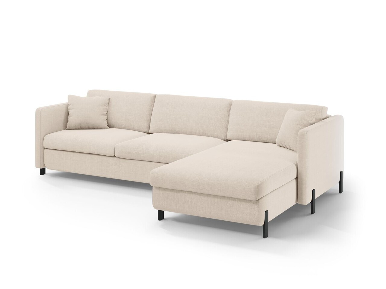 Coltar extensibil dreapta 5 locuri, Gloria, Micadoni Home, 286x170x88 cm, tesatura structurata, bej — imaginea 3