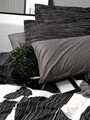 Lenjerie de pat dubla, 4 piese, 200x220 cm, 100% bumbac ranforce, Cotton Box, Niko, antracit