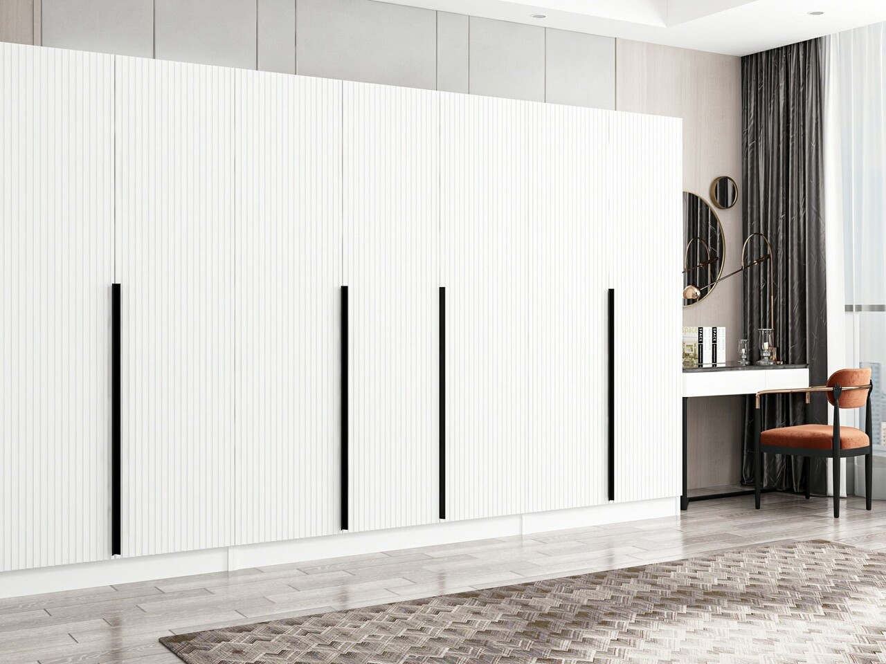 Dulap pentru haine, Minerva, Kale Plus, 315x210x52 cm, PAL, Alb - 1 | YEO