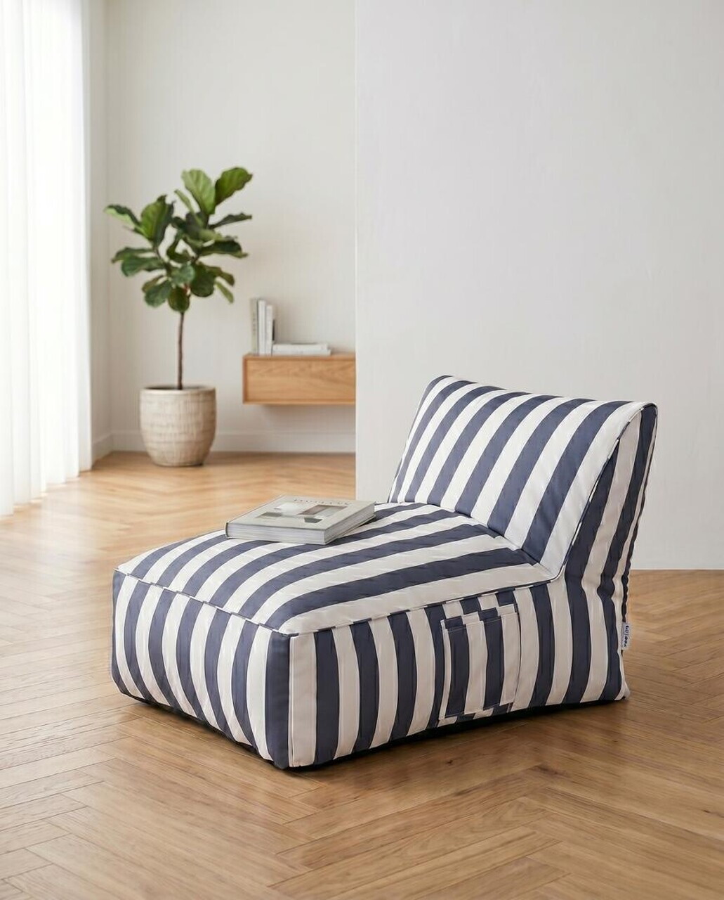 Sezlong Maris, Homla, 102x72x65 cm, poliester/spuma, alb/albastru - view 2