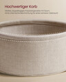 Masuta de cafea cu cos textil, Vasagle, Modern Style, 75x45 cm, PAL/otel/poliester, alb mat/camel