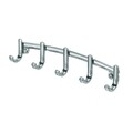 Cuier de perete pentru chei York Lyra, iDesign, 21.3x2.5x4.6 cm, otel, crom