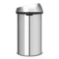 Cos de gunoi cu soft touch, Brabantia, Matt Steel, 60 L, 40x40x71 cm, otel, argintiu