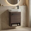 Dulap de baie cu chiuvetă, Hanah Home, Begonya 55, Maro inchis