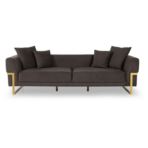 Canapea 3 locuri, ndesign, 291nds1327, lemn, maro inchis