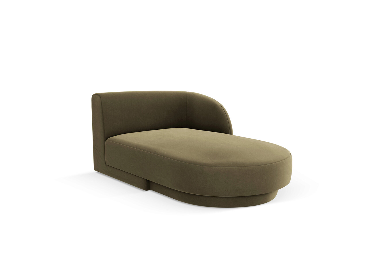Sezlong living dreapta 2 locuri, Miley, Micadoni Home, BL, 155x92x74 cm, catifea, verde - 1 | YEO