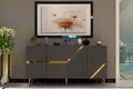 Consola, Olivia, Fuga KB150, 150x75x35 cm, PAL, Antracit / Aur