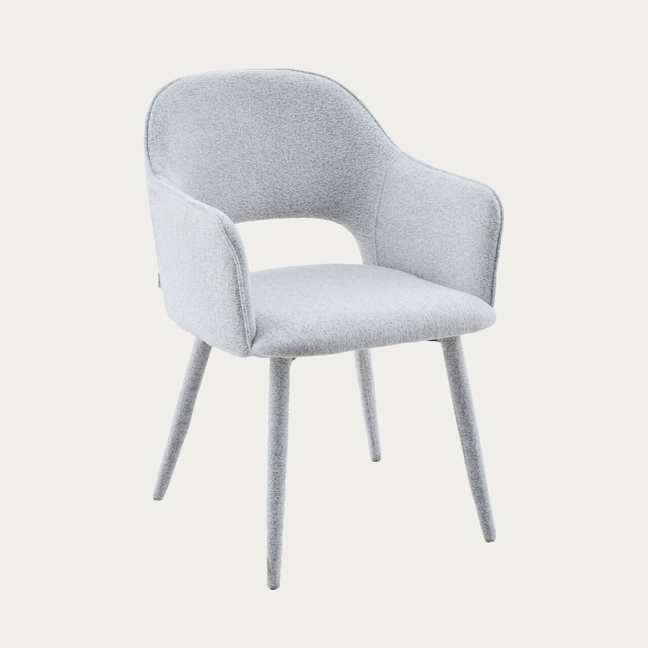 Scaun Conte, Homla, 55x62x85 cm, metal/poliester, gri deschis - view 2