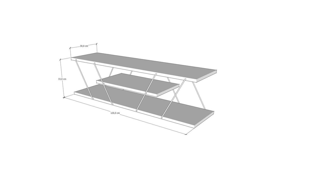 Comoda TV Canaz, Kalune Design, 120x30x33 cm, antracit/gri