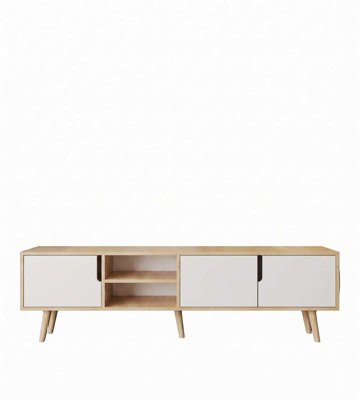 Comoda TV, Hanah Home, Latina 180, 180x30x53 cm, PAL MELAMINAT, Stejar Safir / Alb — imaginea 5