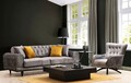 Canapea extensibila cu 3 locuri, Hilena, 569HLN1701, Lemn de fag / PAL, Antracit