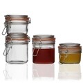 Set 4 borcane cu capac, Versa, Cristal, sticla