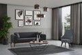 Canapea extensibila cu 3 locuri, Artie, 560ARE2905, Lemn de fag / PAL, Antracit