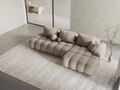 Coltar extensibil dreapta 3 locuri, Linz, Cosmopolitan Design, 275x142x84 cm, cotiera stanga, tesatura structurata, bej sand