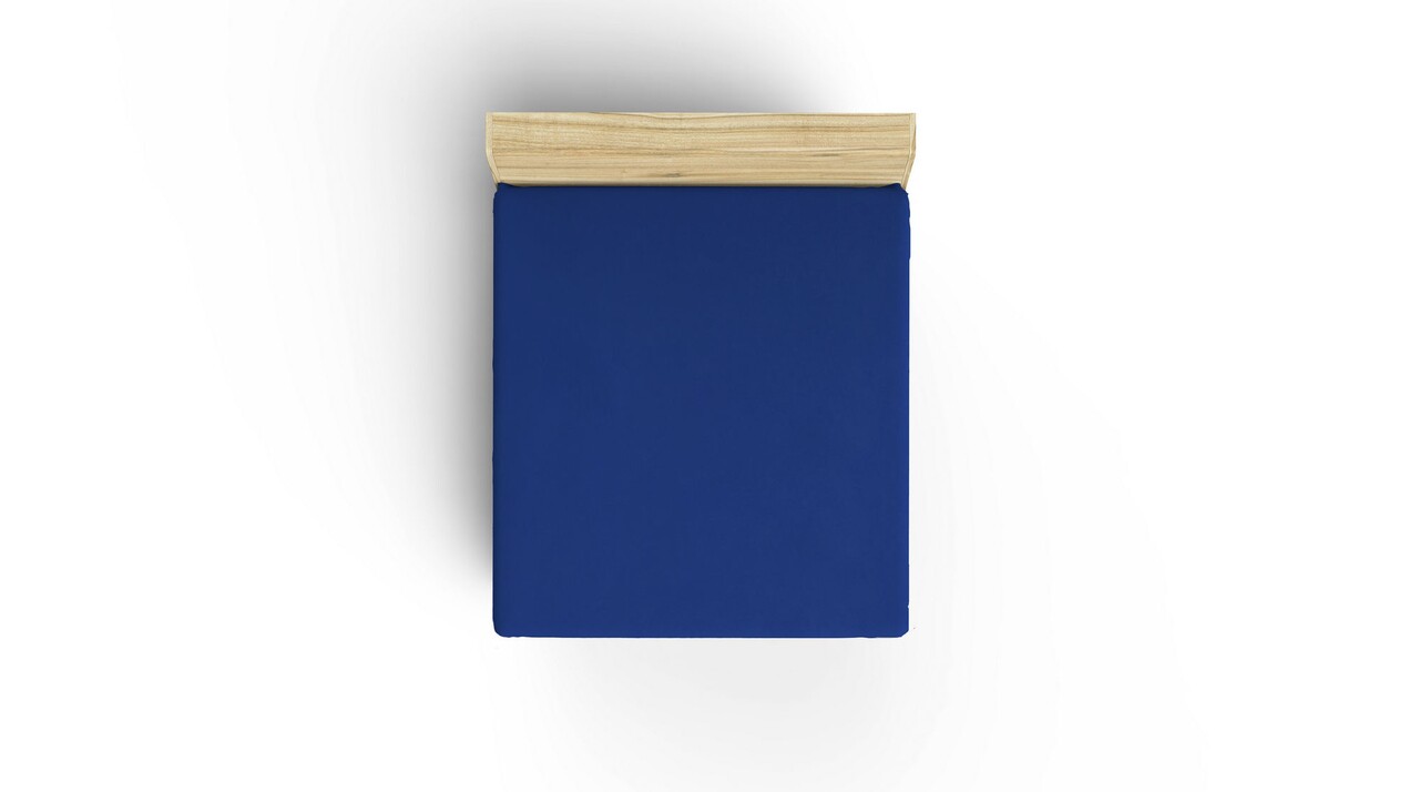 Cearceaf De Pat Cu Elastic, 90x190 Cm, 100% Bumbac Ranforce, Patik, Dark Blue, Albastru Inchis