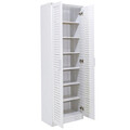 Pantofar cu 2 usi Sante, Pakoworld, 21 perechi pantofi, 60x37x183 cm, MDF/PAL, alb