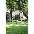 Uscator de rufe rotativ cu 4 brate + cu suport fixare pamant, Brabantia, TopSpinner, 50 m capacitate de uscare, otel, antracit