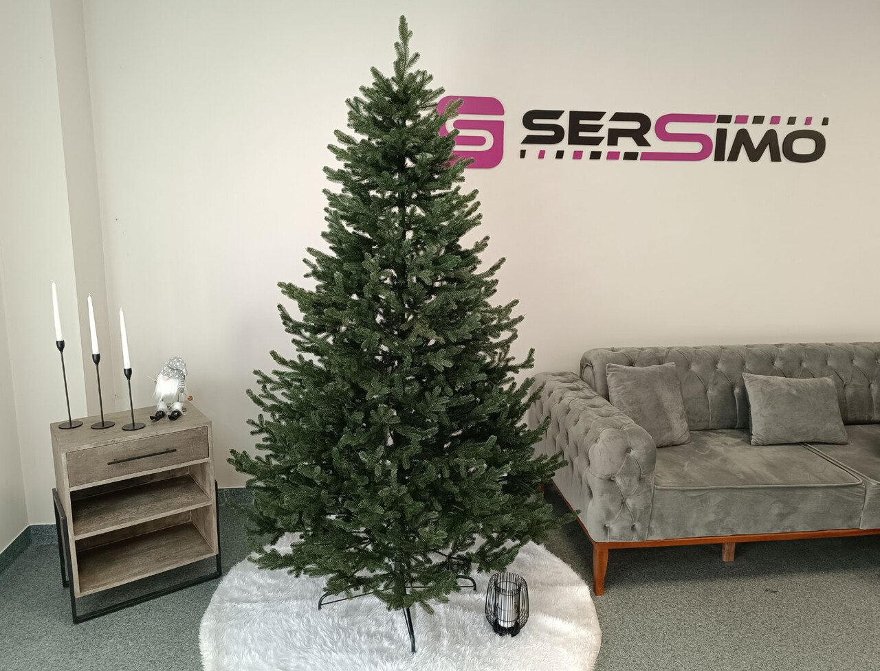 Brad artificial Christmas Deluxe by Sersimo, Viena verde, 3D, 210cm — imaginea 11