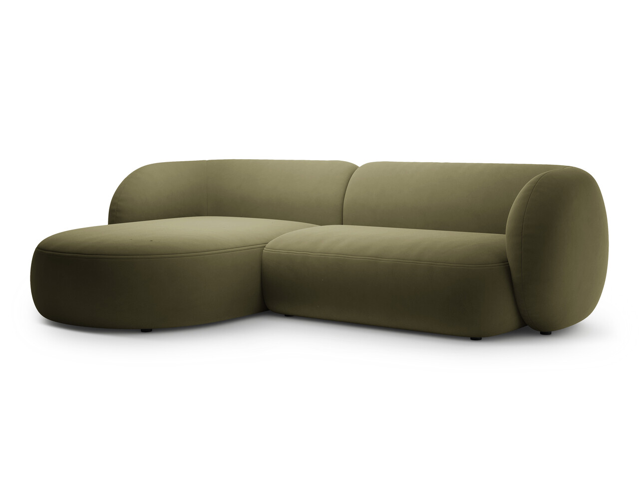 Coltar stanga 3 locuri, Kate, Micadoni, 285x176x76 cm, catifea, verde - 2 | YEO