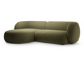Coltar stanga 3 locuri, Kate, Micadoni, 285x176x76 cm, catifea, verde