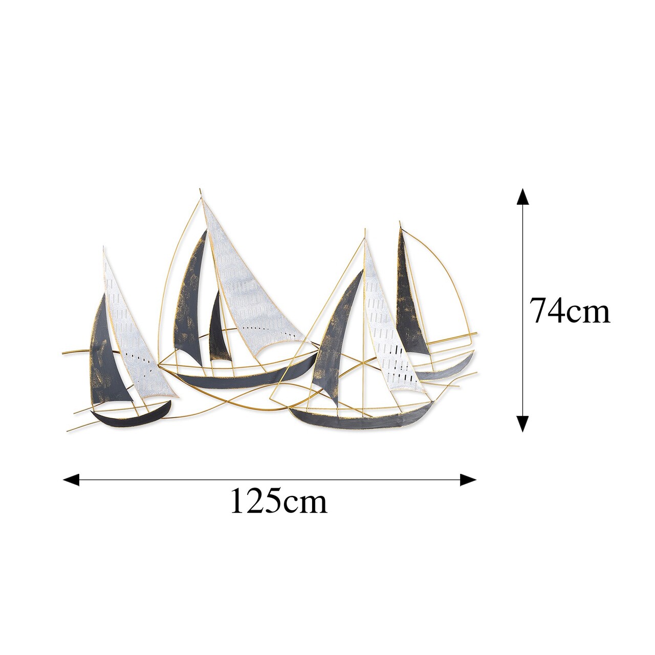 Decoratiune de perete, Barbaros, Metal, Dimensiune: 125 x 74 x 8 cm, Multicolor