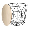 Masuta de cafea Scandi, Homla, 39x38 cm, metal/lemn, negru