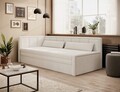 Canapea extensibila brat stanga 3 locuri, ELTAP, Fulgeo, 214x82x77 cm, lemn/catifea din poliester, alb