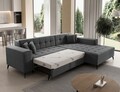Coltar extensibil dreapta 4 locuri ELTAP, Sol-29, Solange, 292x196x84 cm, lemn/poliester, gri